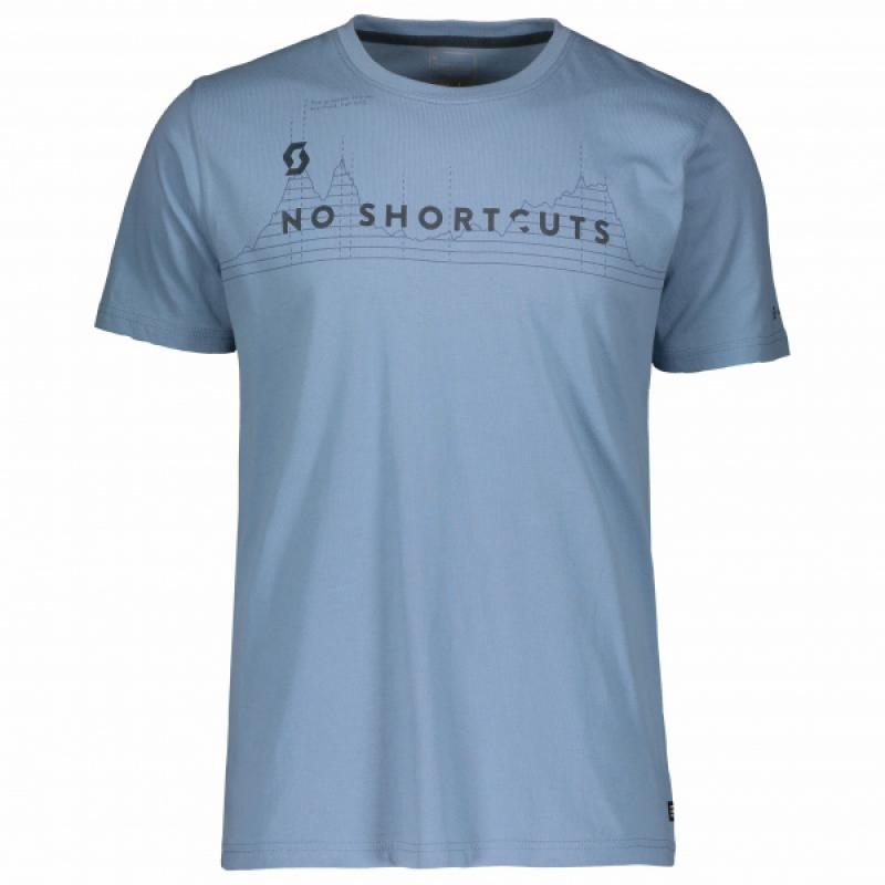 Pánske Tričko 10 No Shortcuts s/sl washed blue